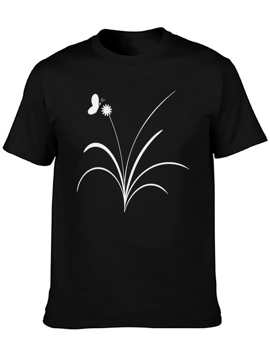 Butterfly Flower Graphic Black Tee