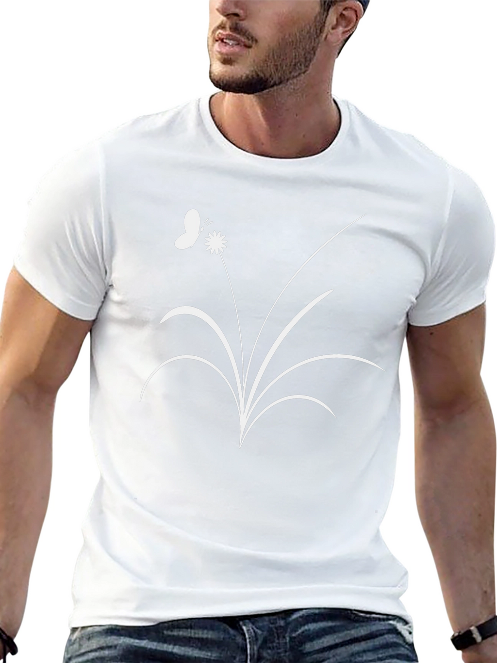 Butterfly Flower Graphic Black Tee