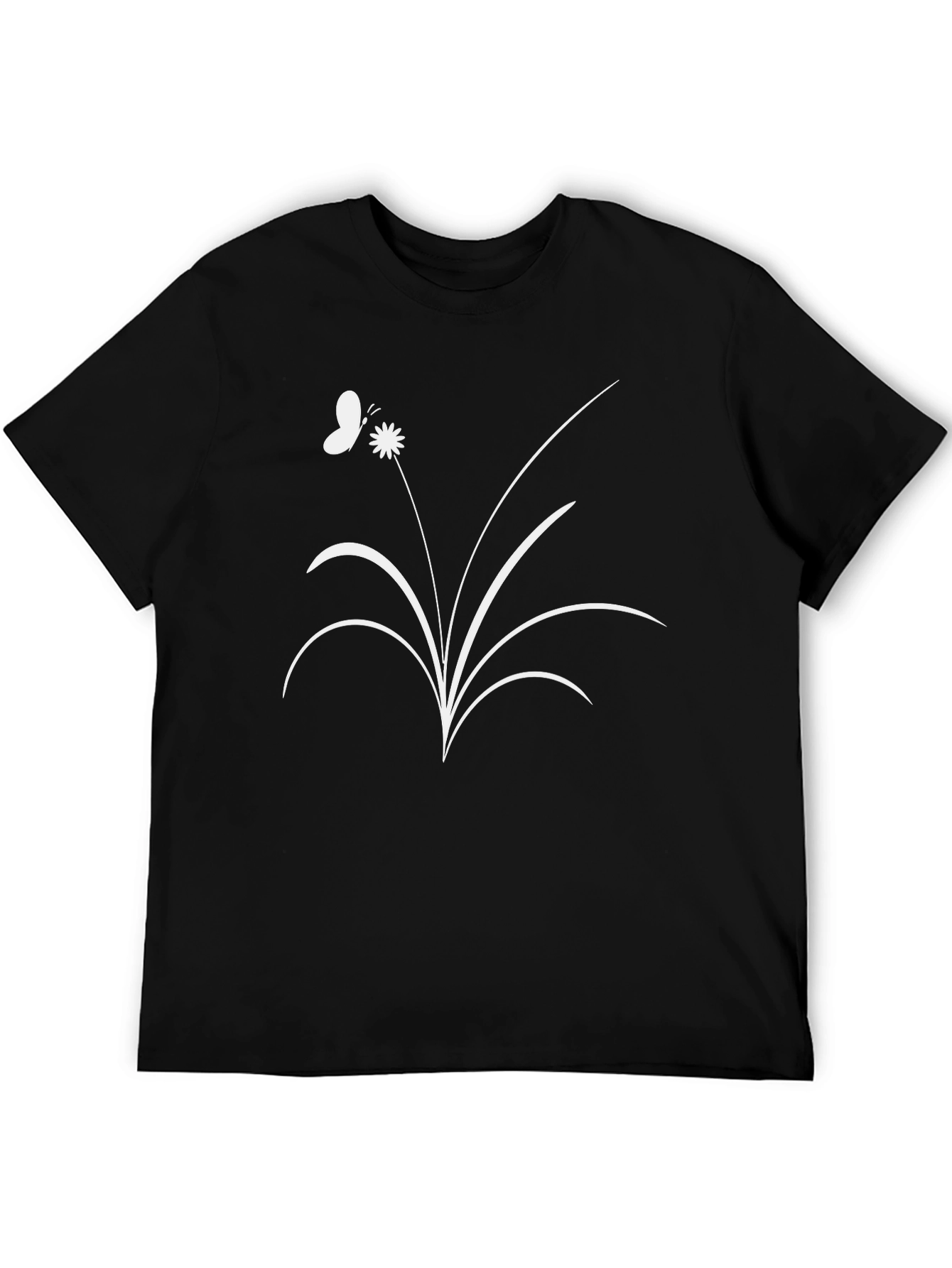 Butterfly Flower Graphic Black Tee