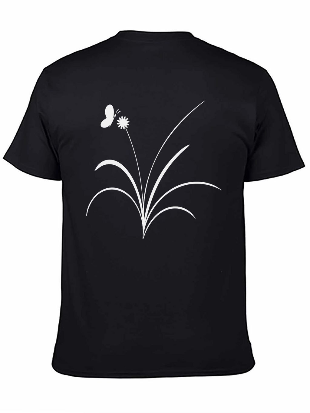 Butterfly Flower Graphic Black Tee
