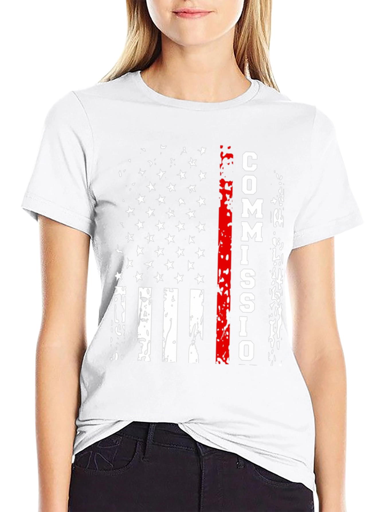 Commission Thin Red Line American Flag T-Shirt