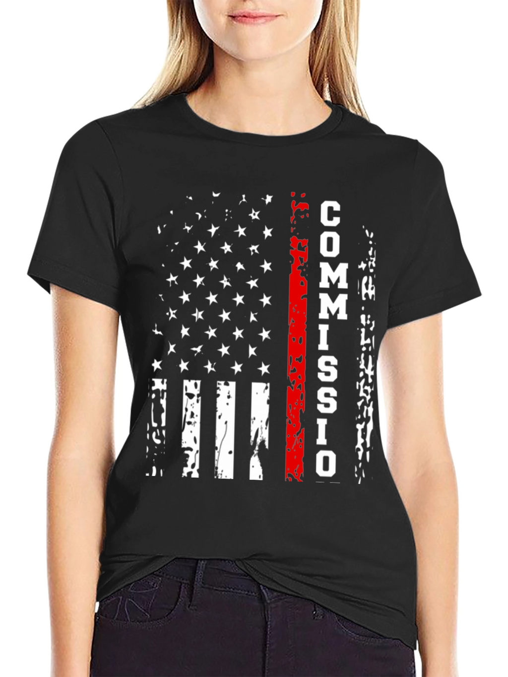 Commission Thin Red Line American Flag T-Shirt
