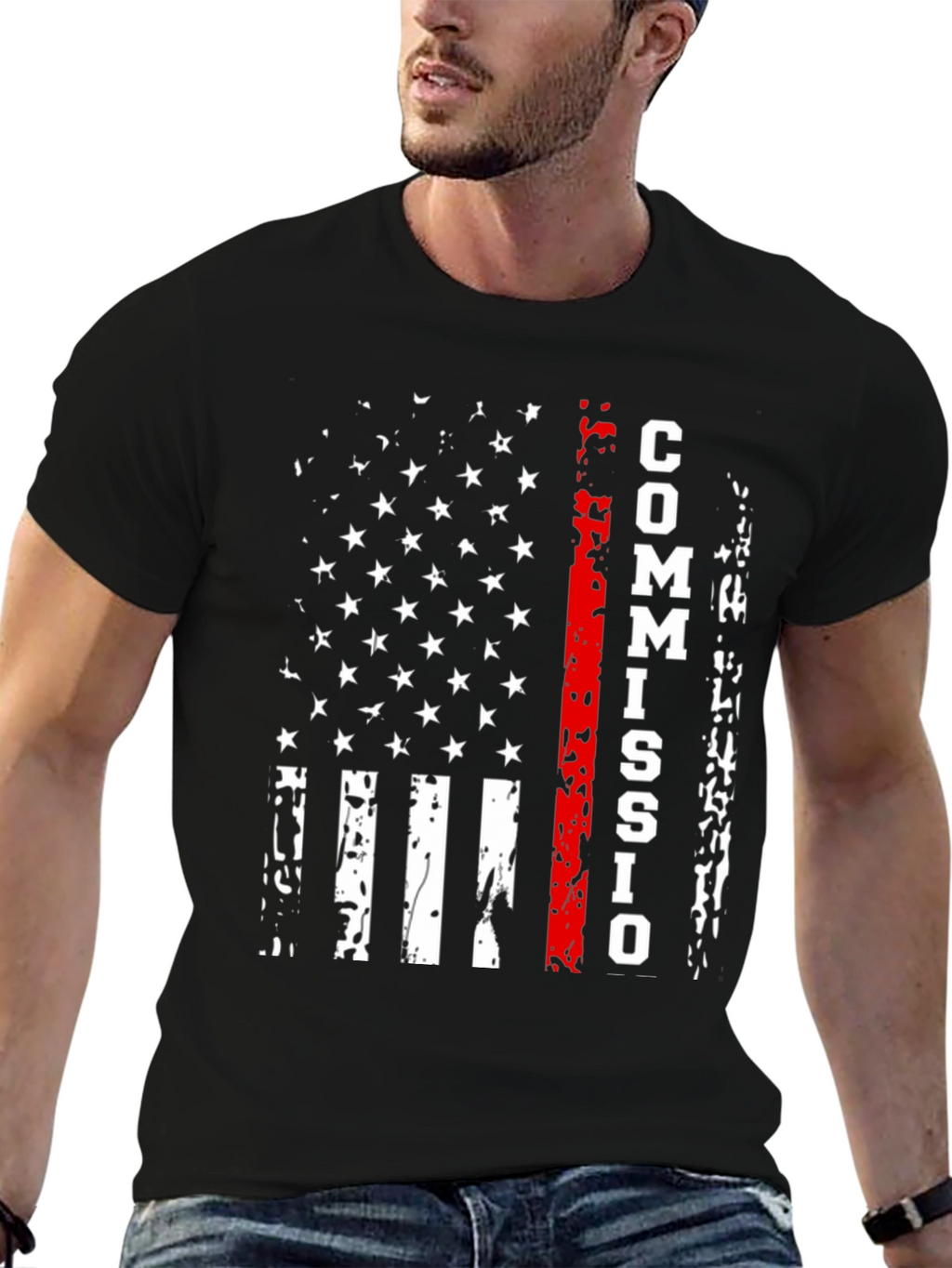Commission Thin Red Line American Flag T-Shirt