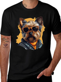 Cool Dog Graphic Tee - Trendy Yorkie T-Shirt