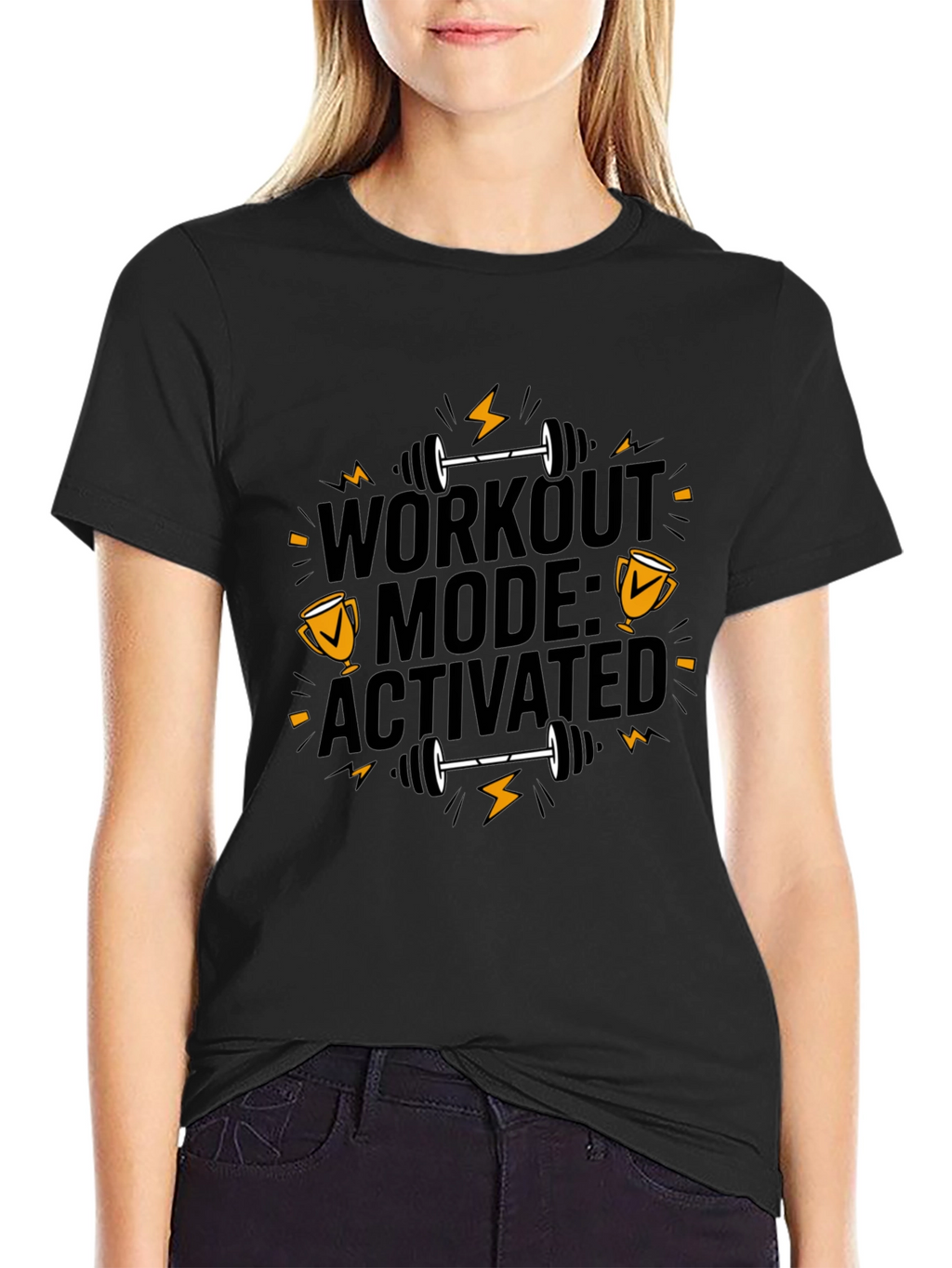 Workout Mode Activated Black T-Shirt