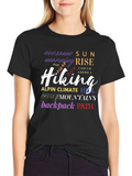Hiking Word Art Black T-Shirt