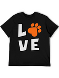 Love Paw Print Black Graphic Tee