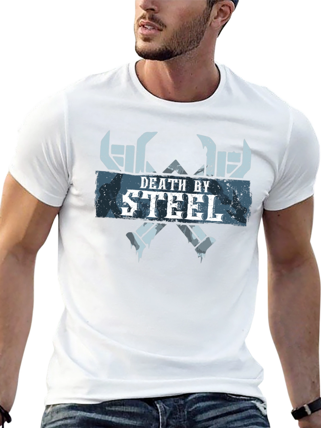 Death By Steel Graphic Tee - Black Cotton T-Shirt