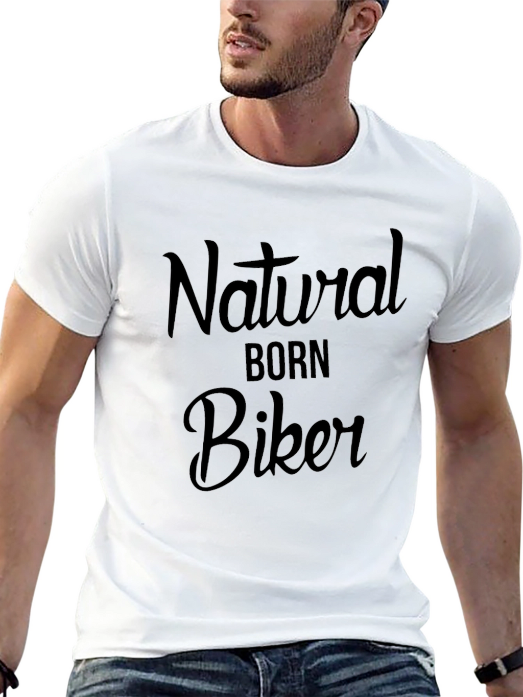 Natural Born Biker Black Graphic T-Shirt