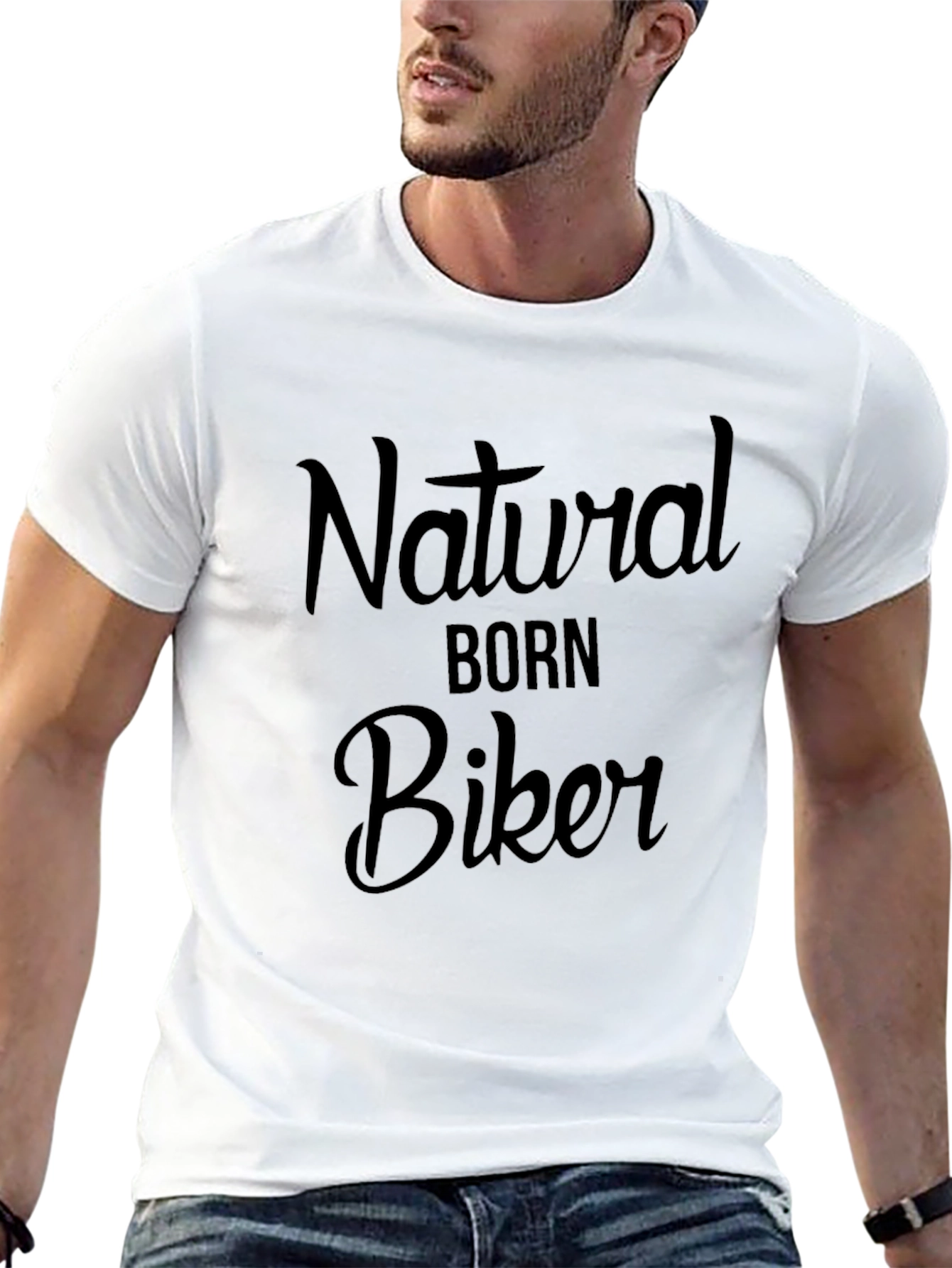Natural Born Biker Black Graphic T-Shirt