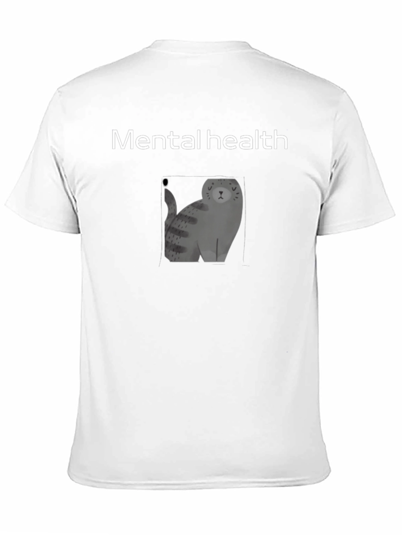 Mental Health Cat Graphic Black Tee