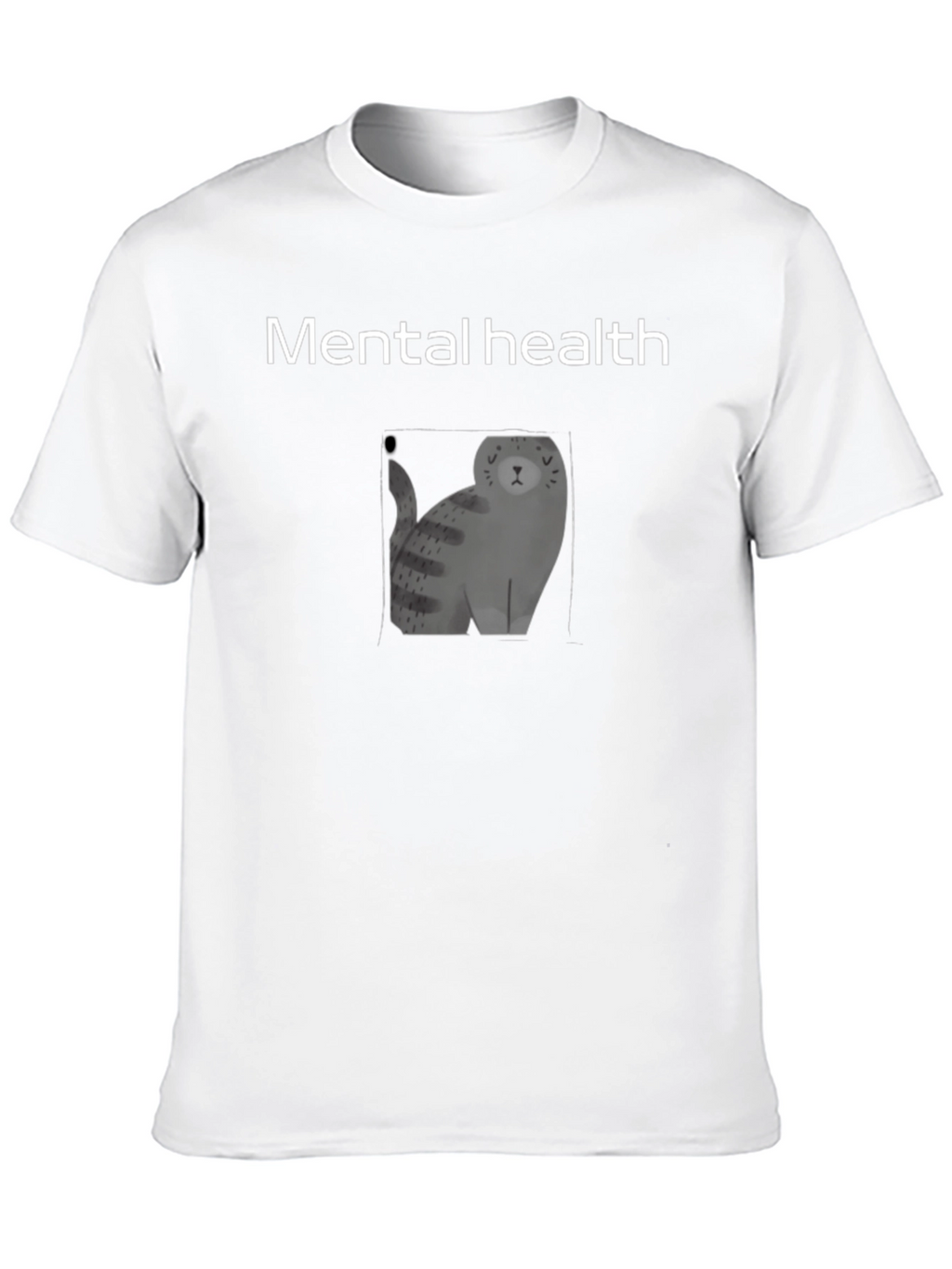 Mental Health Cat Graphic Black Tee