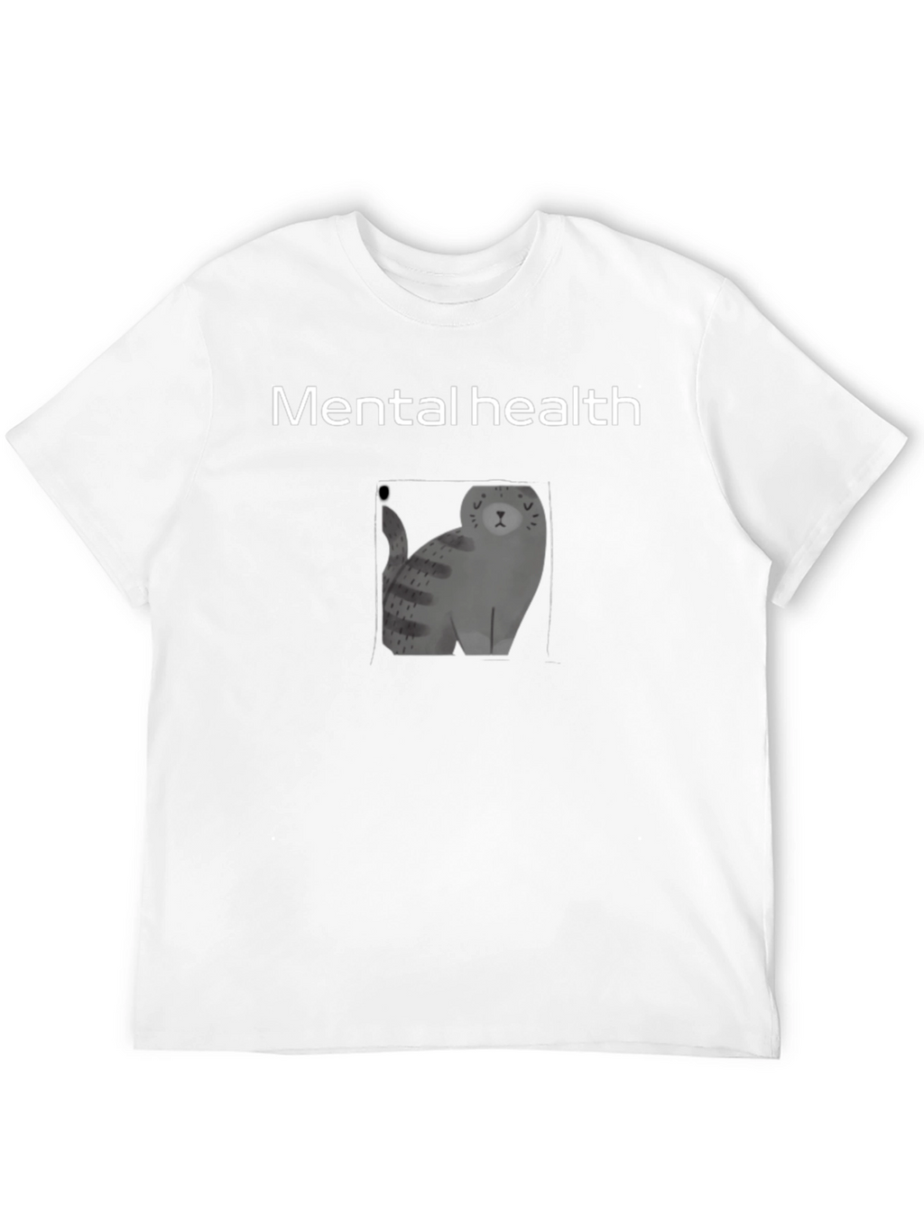 Mental Health Cat Graphic Black Tee