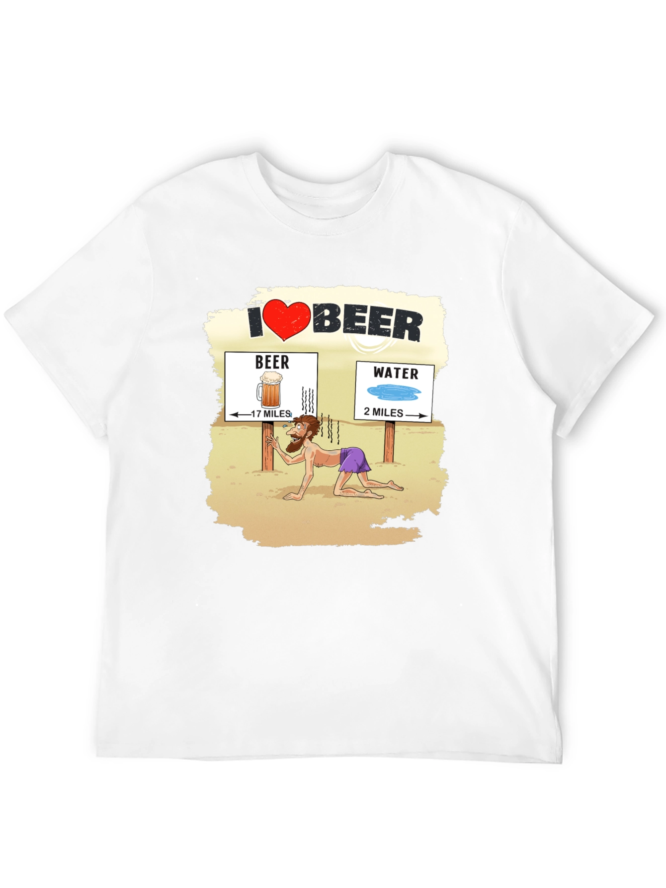 I Love Beer Desert Humor Graphic T-Shirt