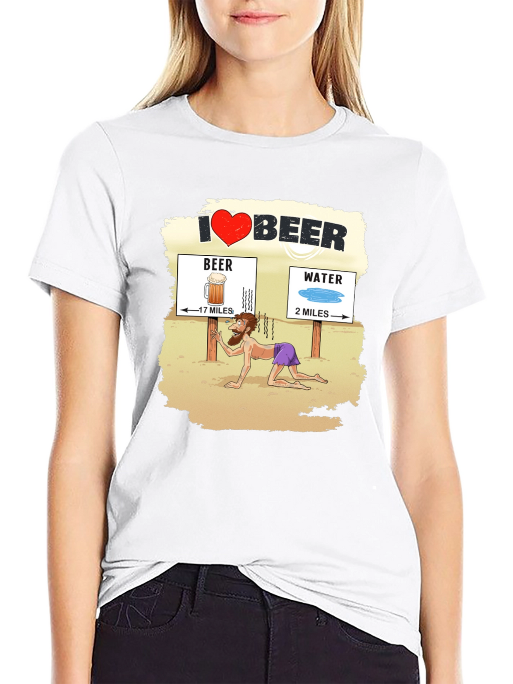 I Love Beer Desert Humor Graphic T-Shirt
