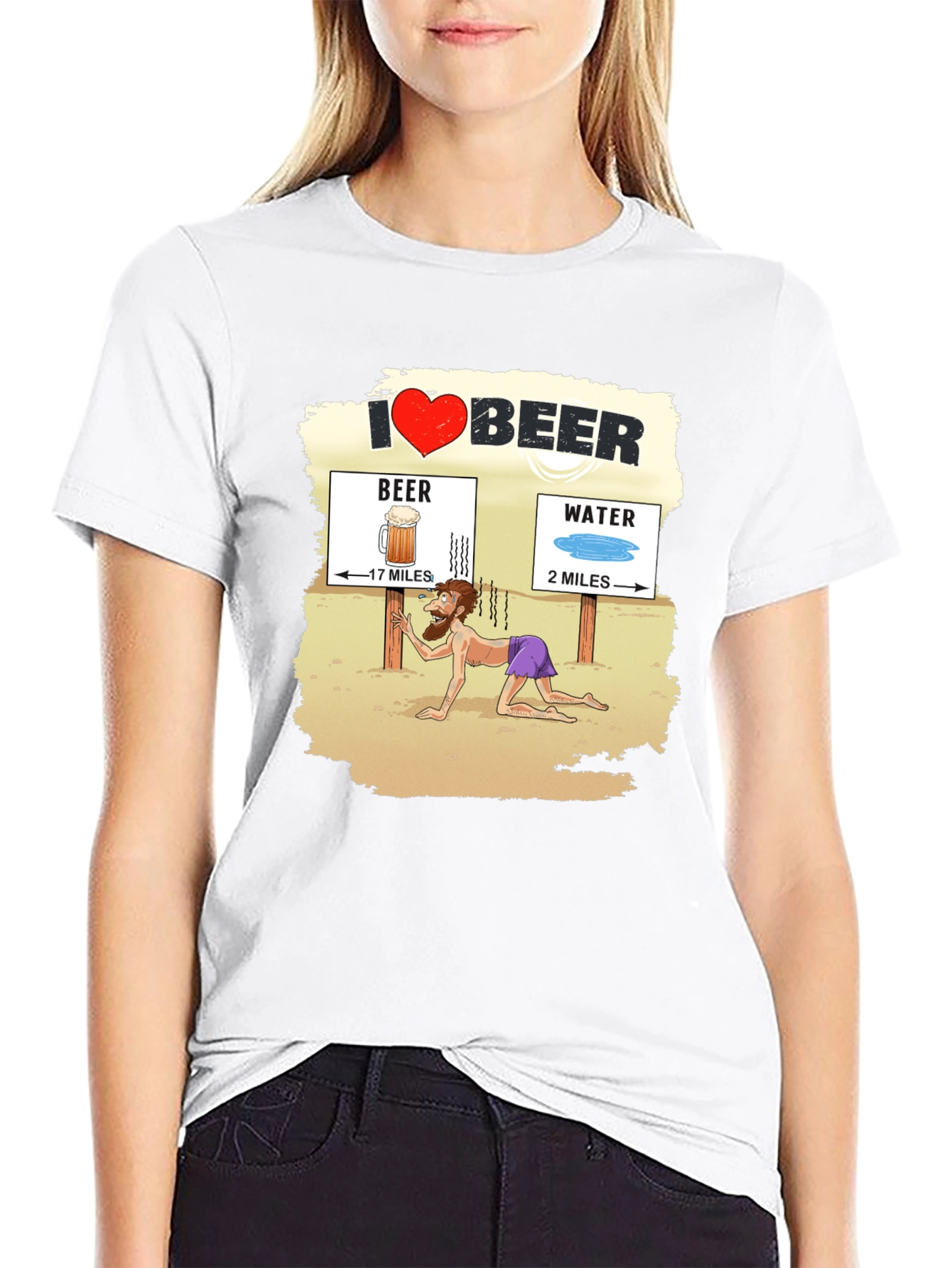 I Love Beer Desert Humor Graphic T-Shirt