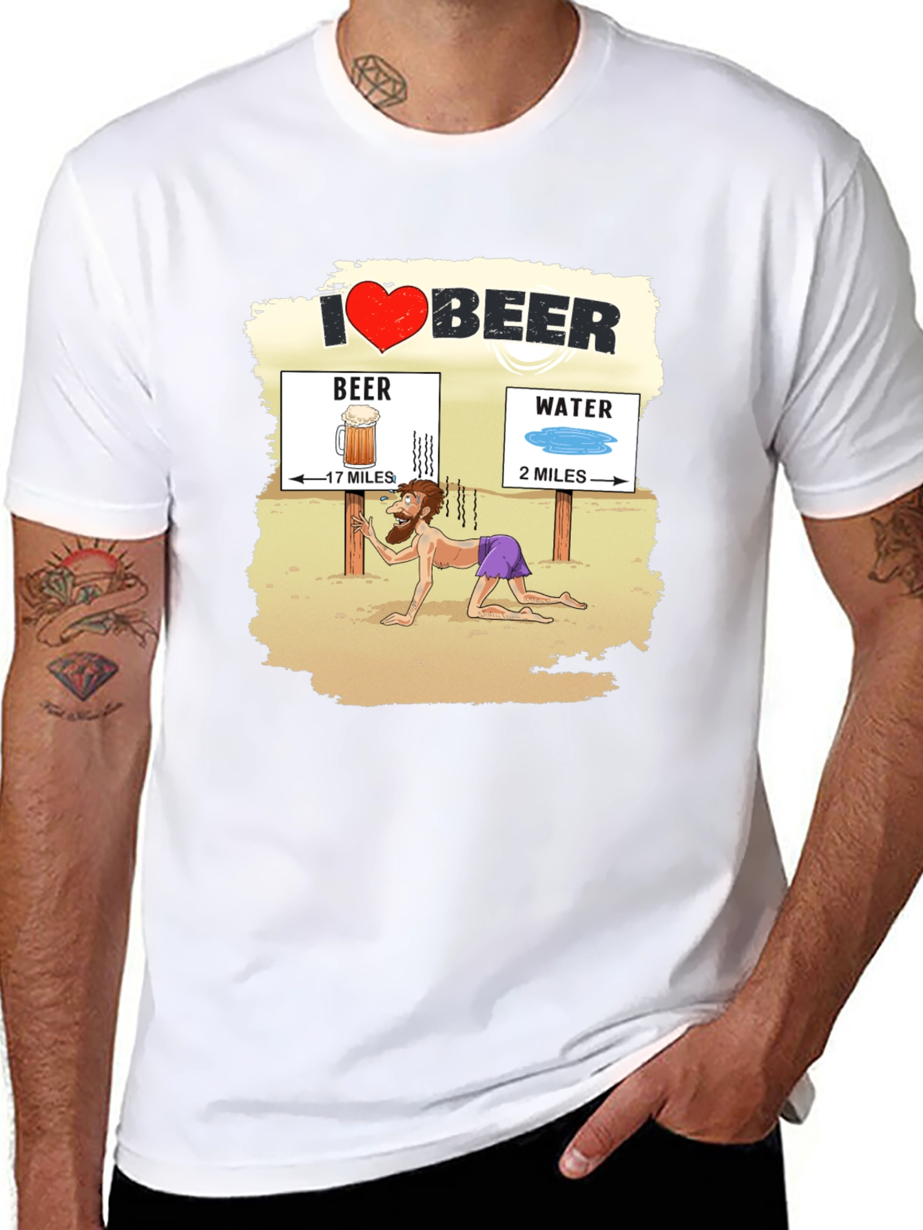 I Love Beer Desert Humor Graphic T-Shirt