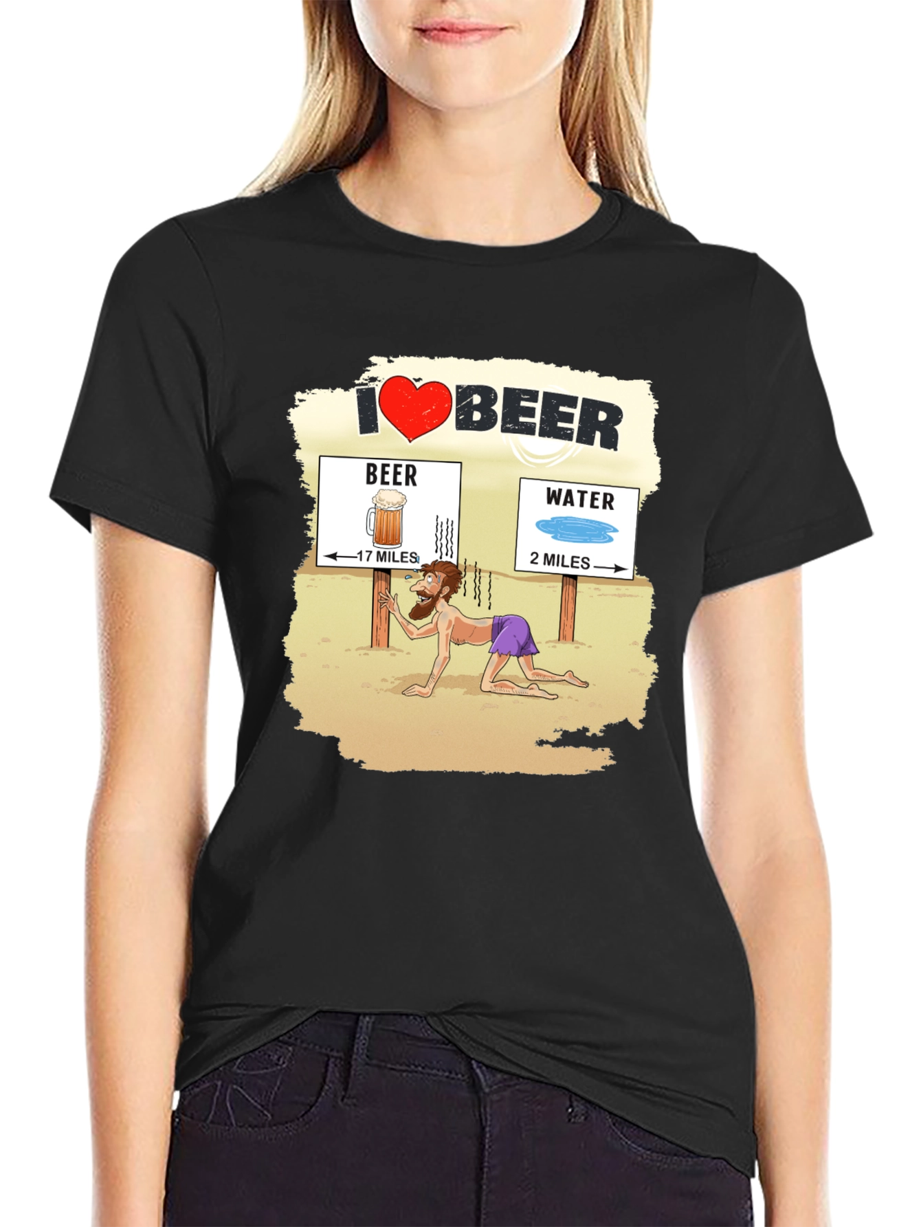 I Love Beer Desert Humor Graphic T-Shirt