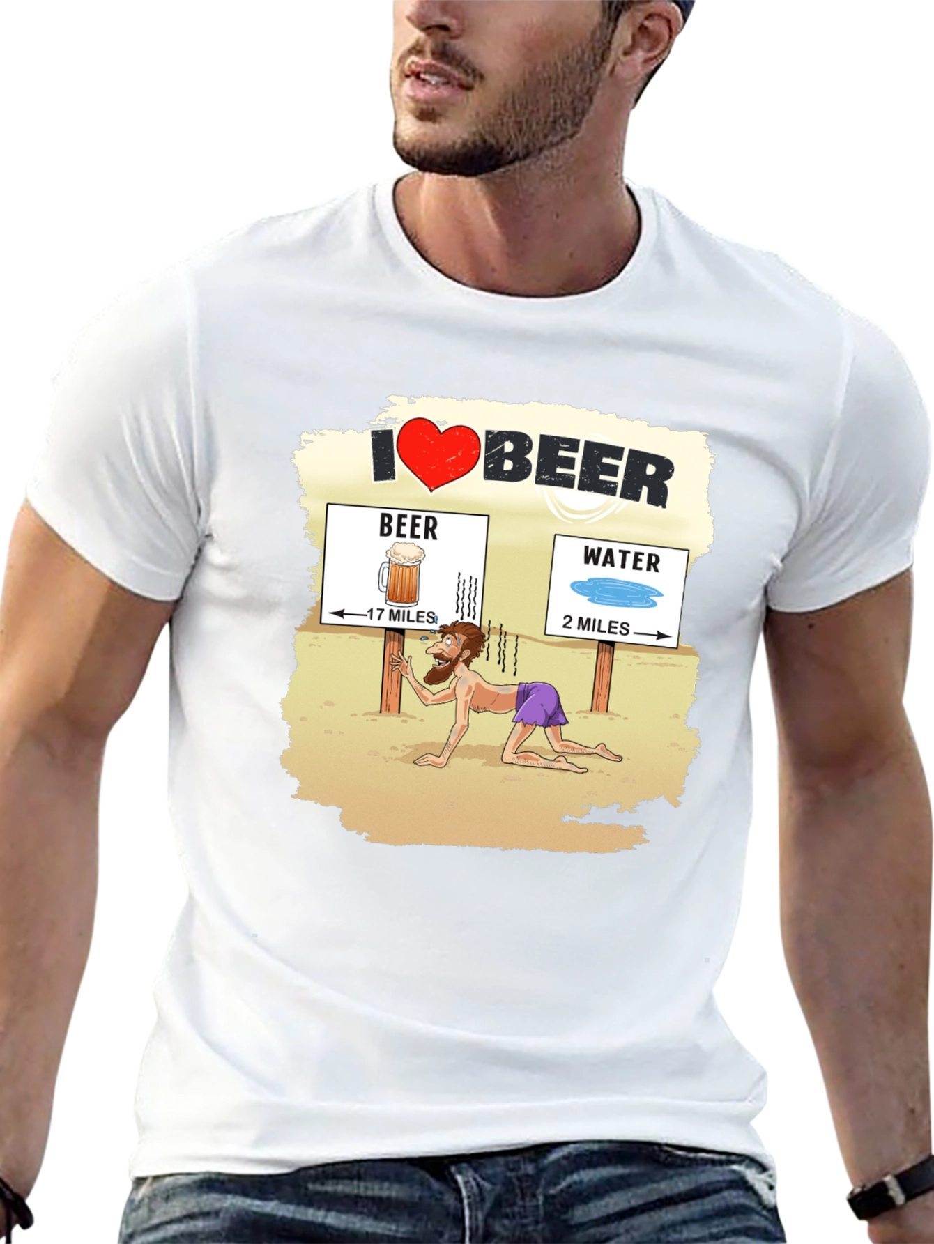 I Love Beer Desert Humor Graphic T-Shirt