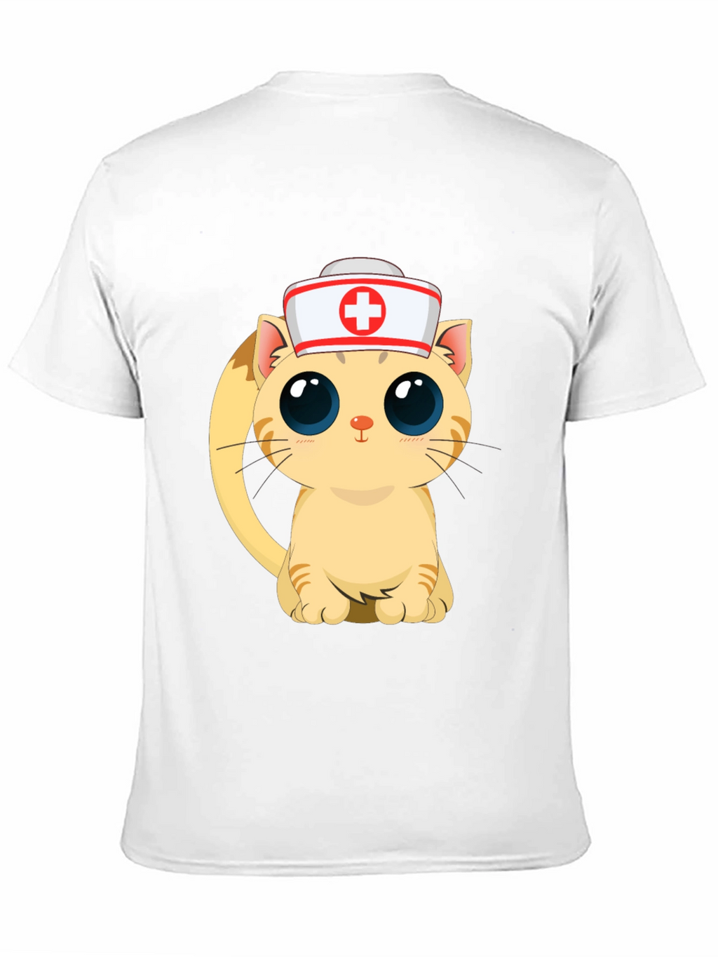 Cute Nurse Cat Black T-Shirt