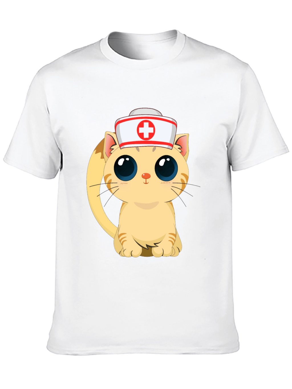 Cute Nurse Cat Black T-Shirt