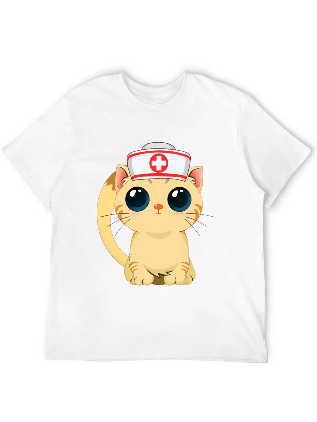 Cute Nurse Cat Black T-Shirt