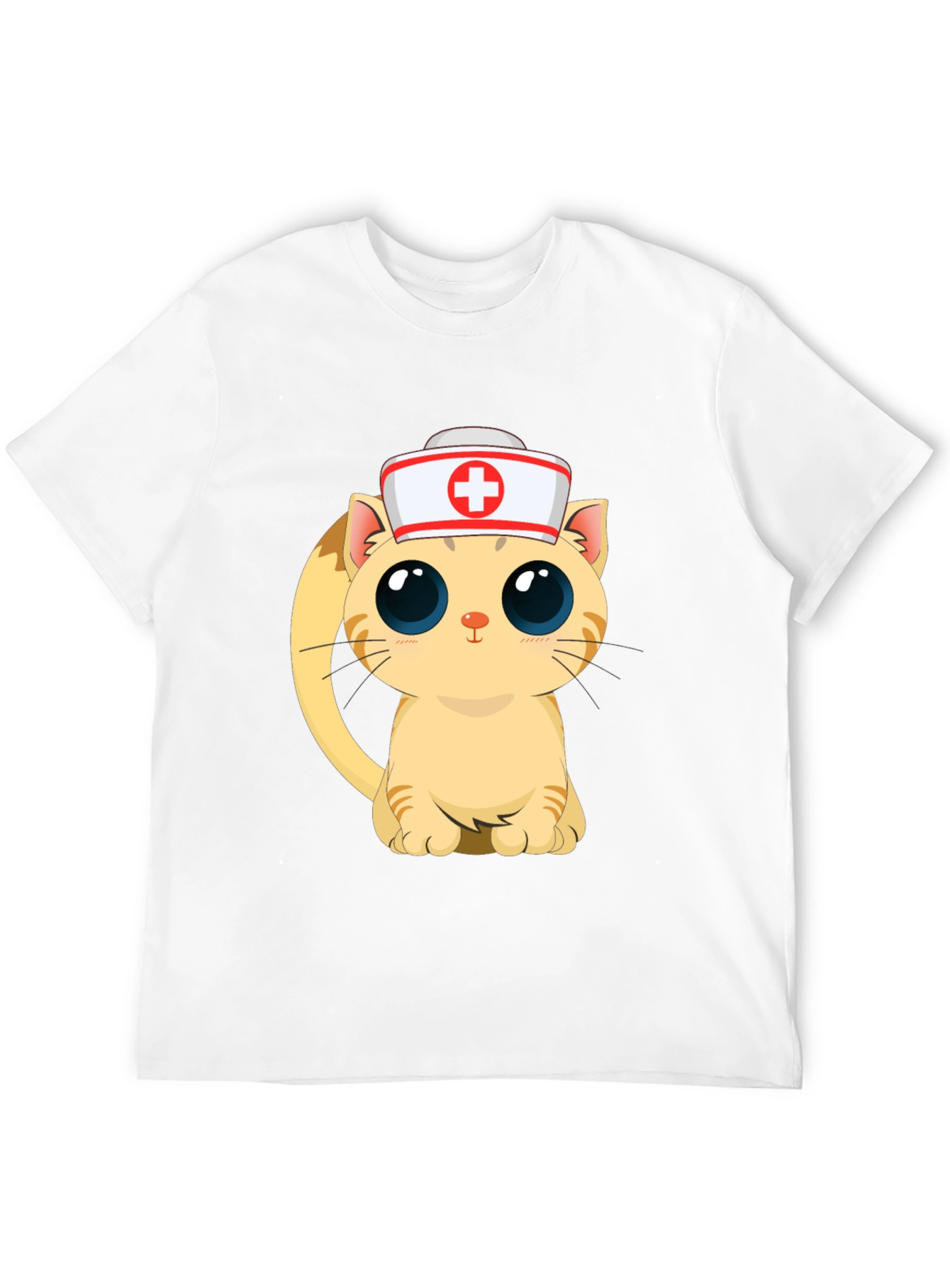 Cute Nurse Cat Black T-Shirt