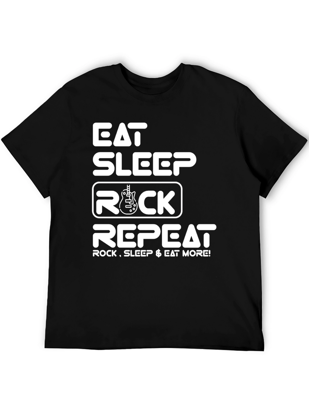 Eat Sleep Rock Repeat Graphic Tee - Black