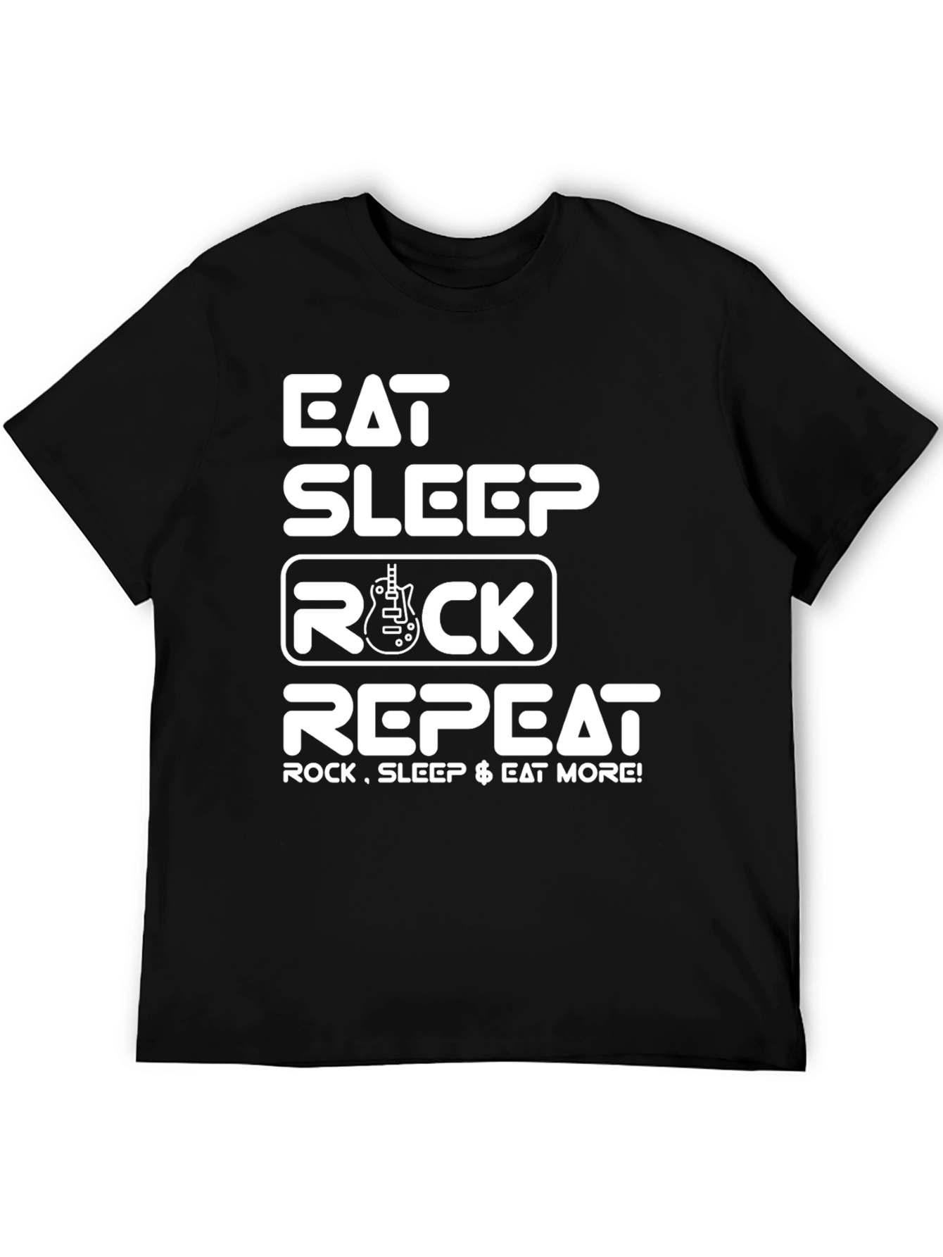 Eat Sleep Rock Repeat Graphic Tee - Black