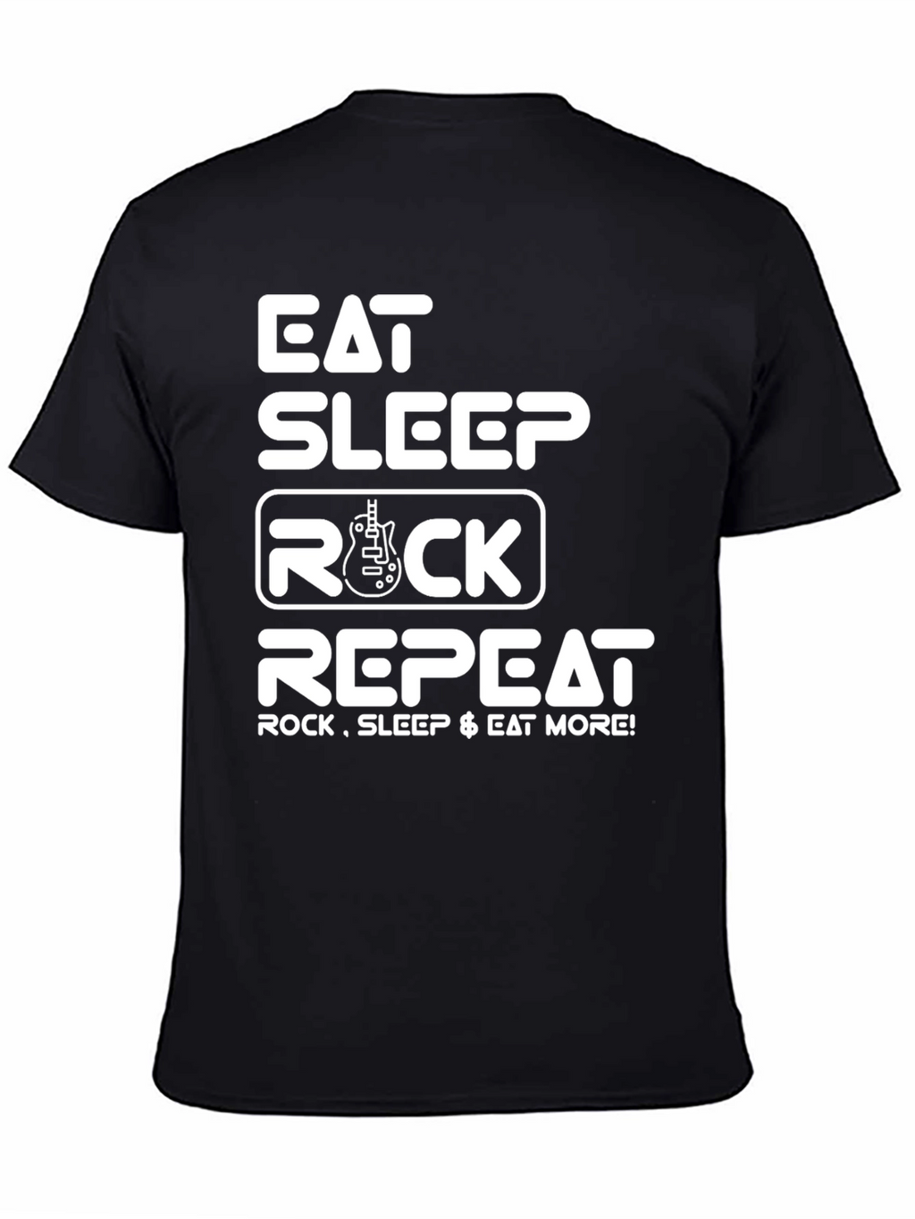 Eat Sleep Rock Repeat Graphic Tee - Black