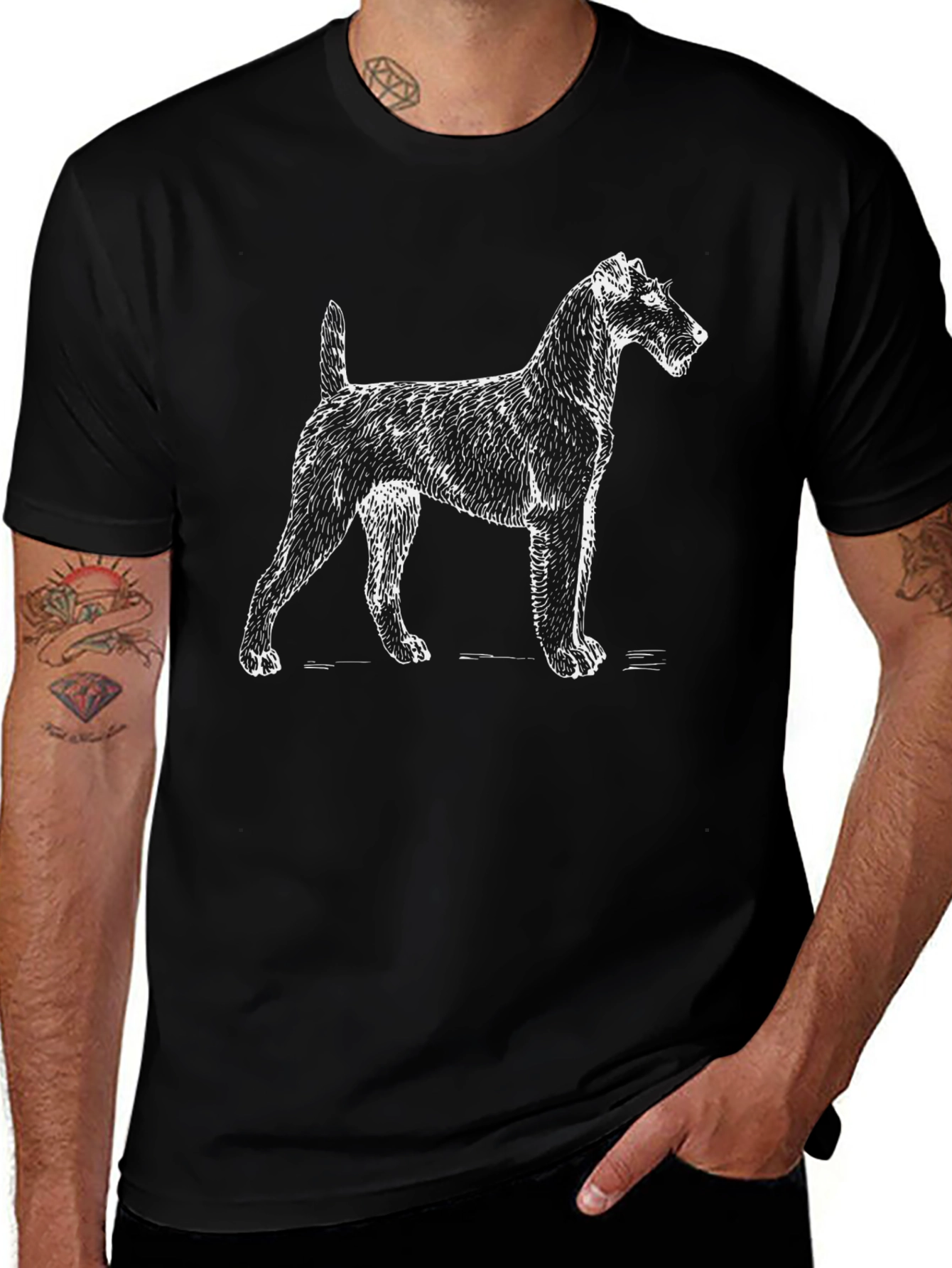 Dog Graphic Tee - Cool Mens Black T-Shirt
