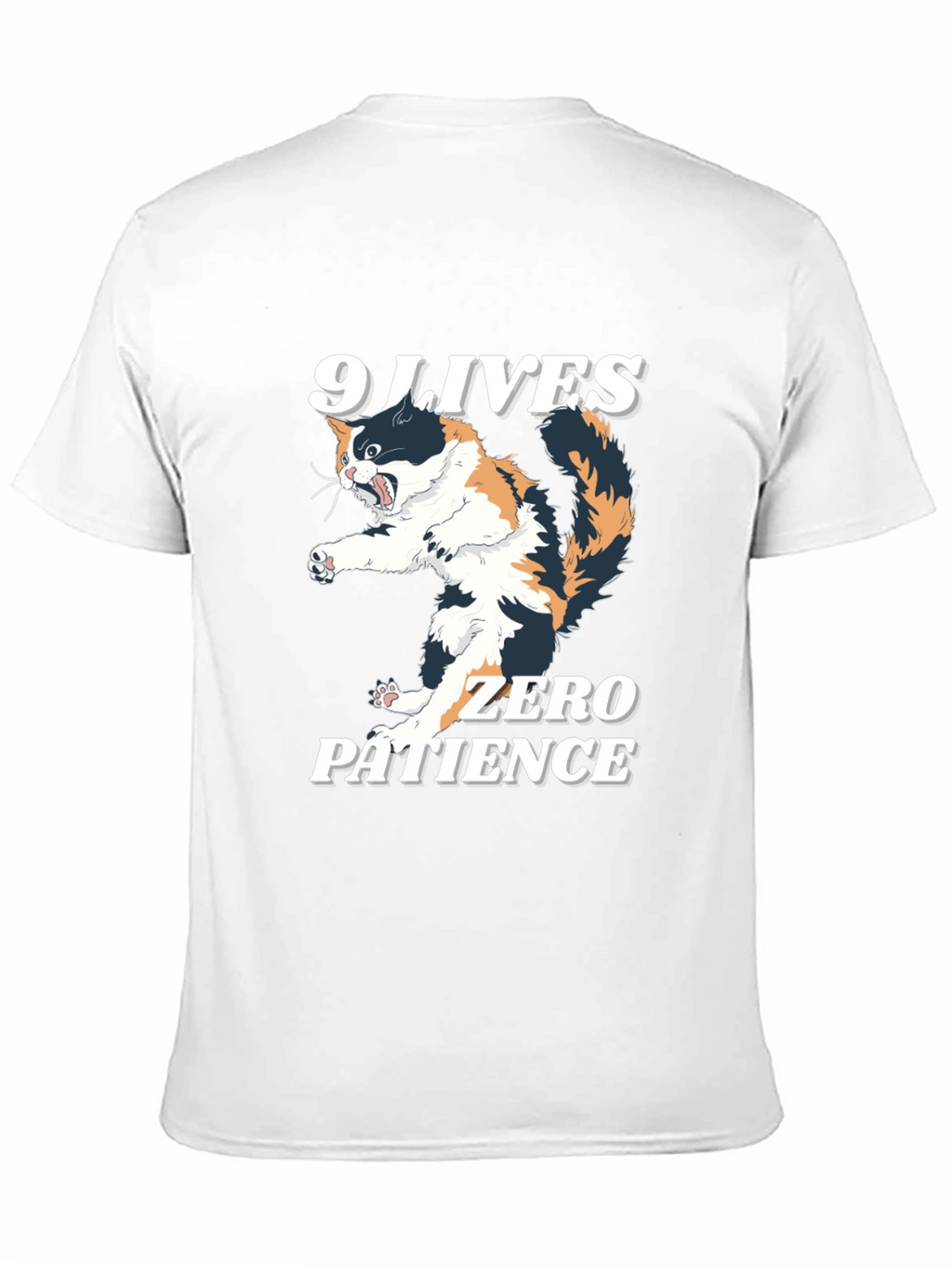 9 Lives Zero Patience Cat Graphic Tee