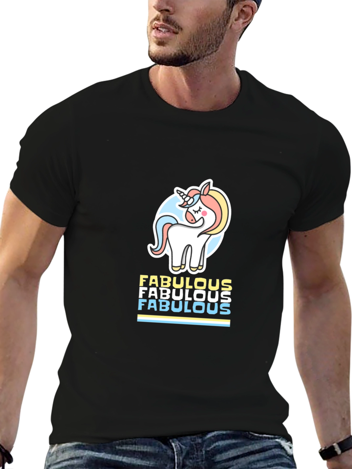 Fabulous Unicorn Graphic Tee - Black T-Shirt