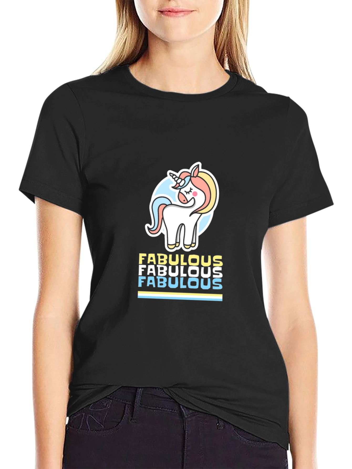 Fabulous Unicorn Graphic Tee - Black T-Shirt