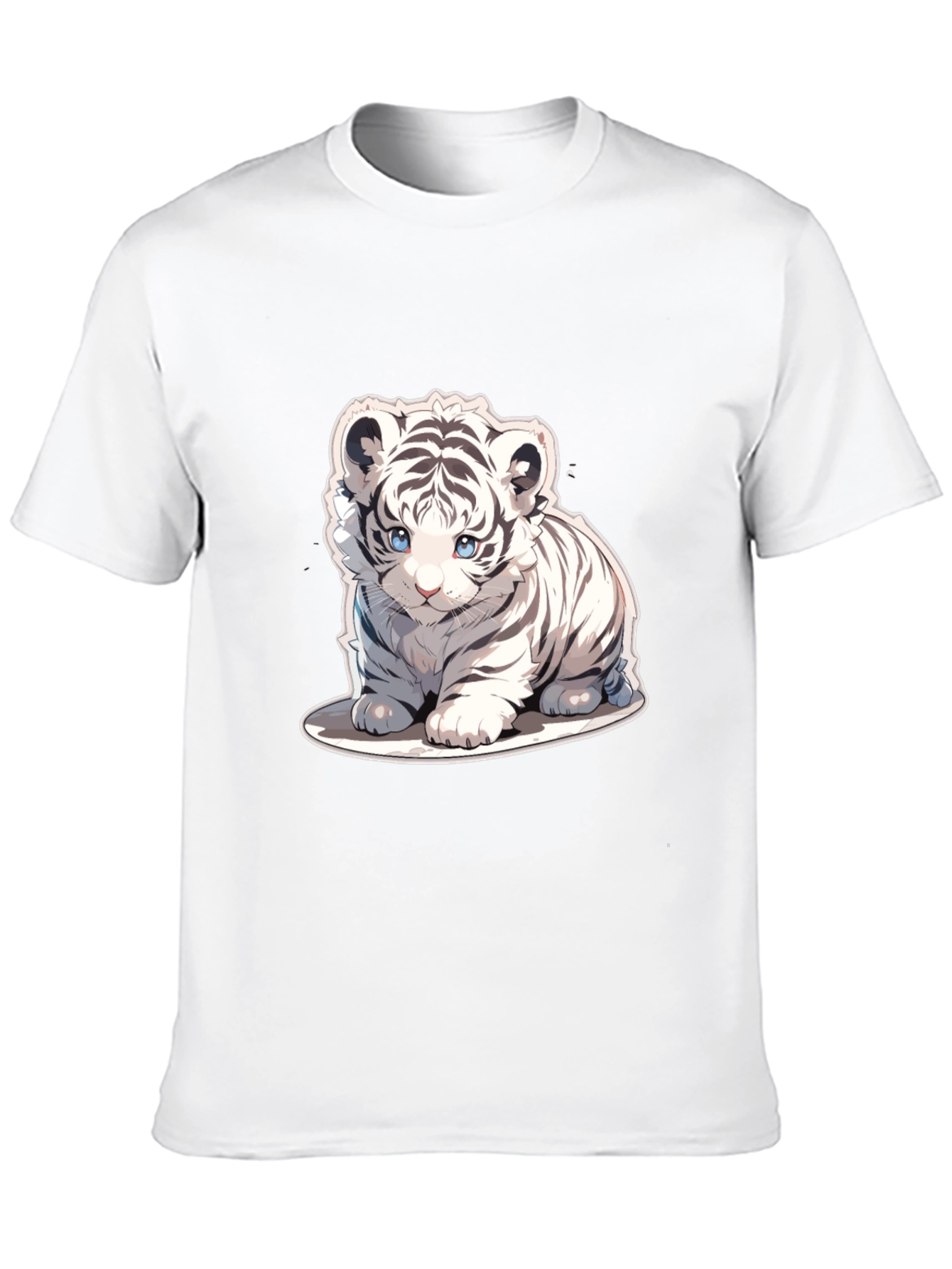 Cute White Tiger Cub Graphic Tee