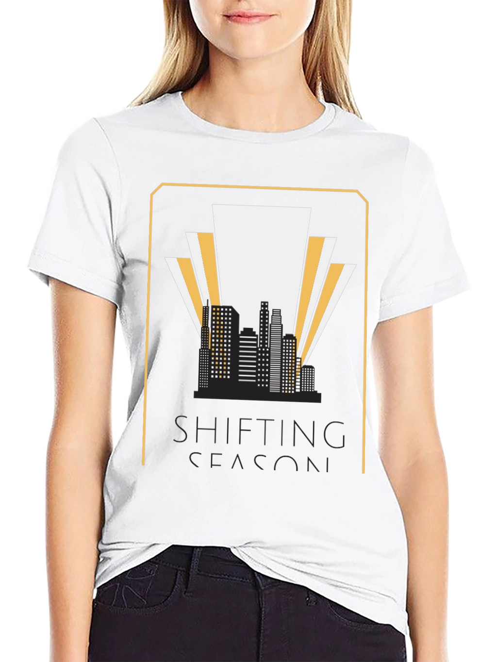 Shifting Season Graphic T-Shirt - Retro Cityscape Tee