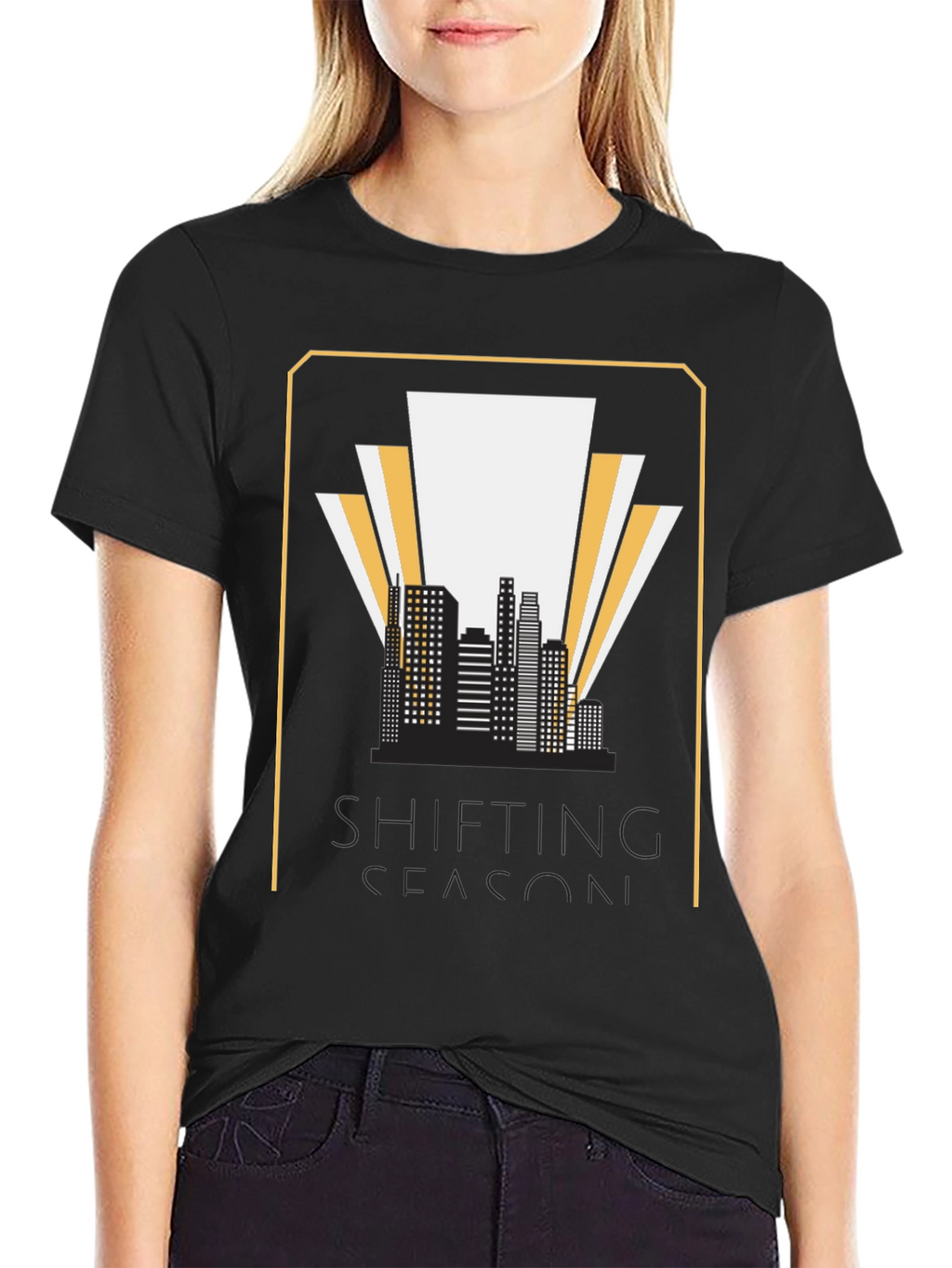 Shifting Season Graphic T-Shirt - Retro Cityscape Tee