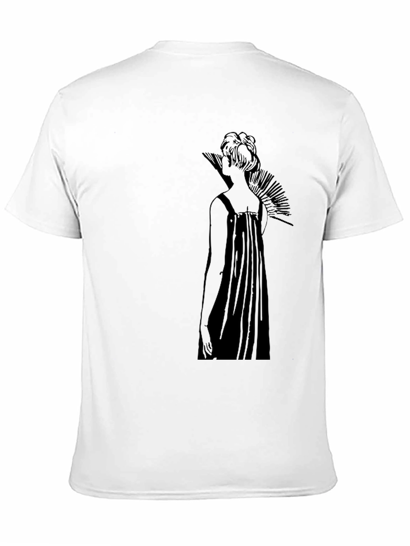 Elegant Black T-Shirt with Artistic Woman Design