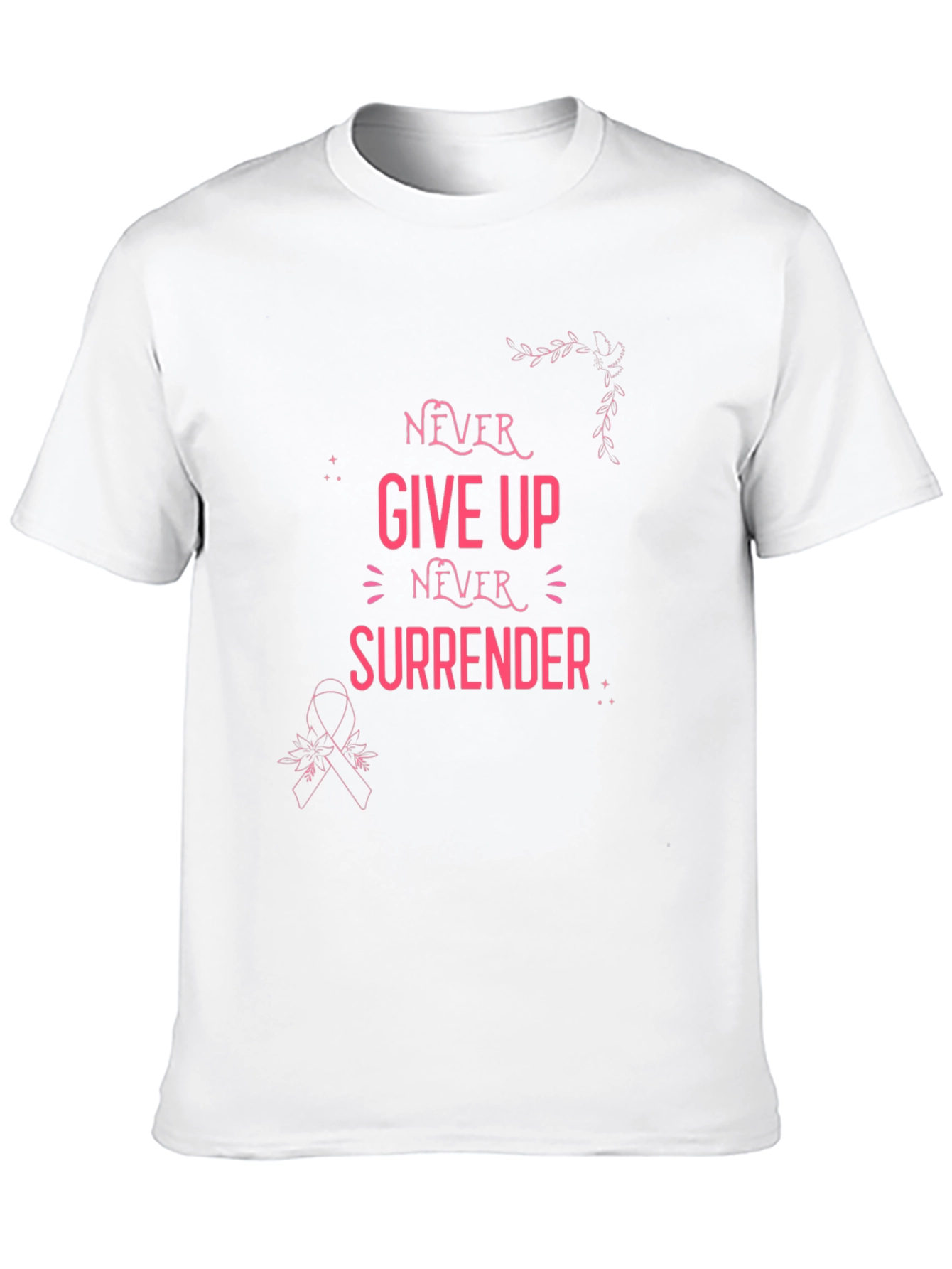 Never Give Up Breast Cancer Awareness T-Shirt