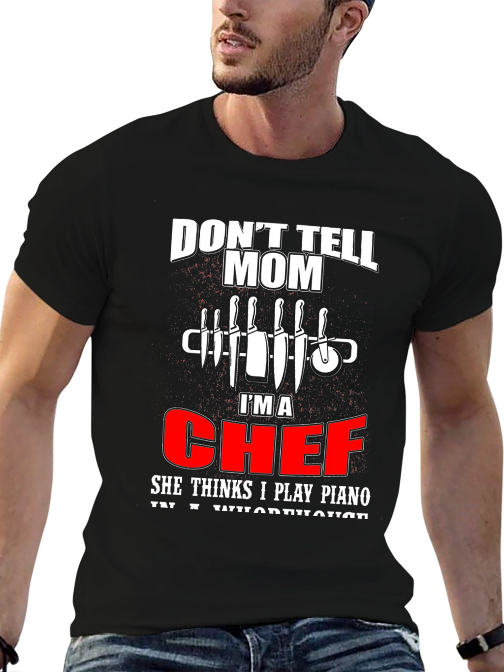 Chef Humor T-Shirt: Piano Player Joke