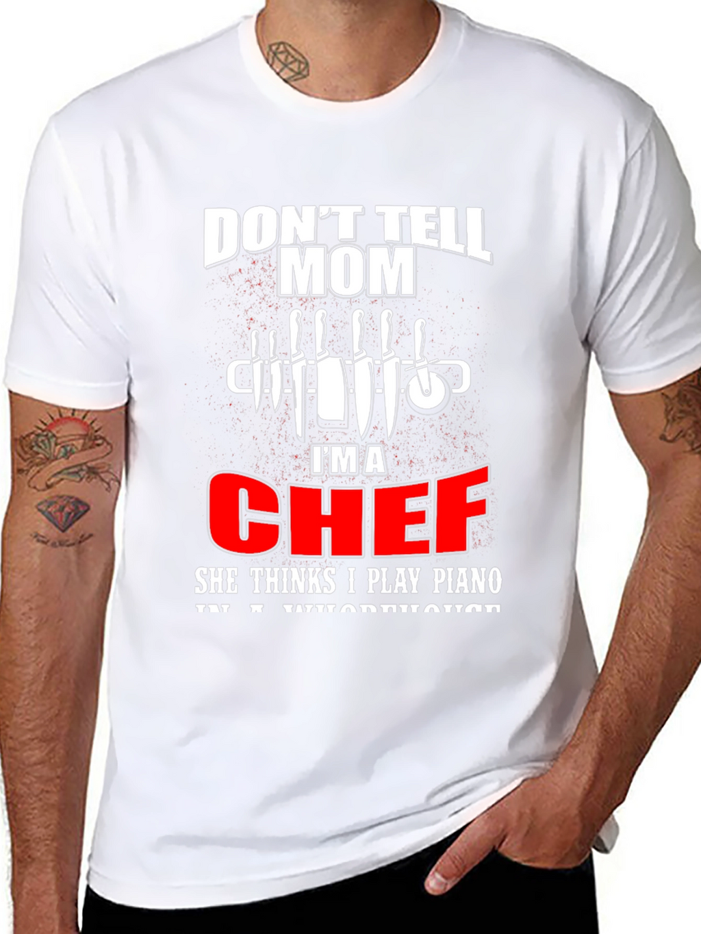 Chef Humor T-Shirt: Piano Player Joke