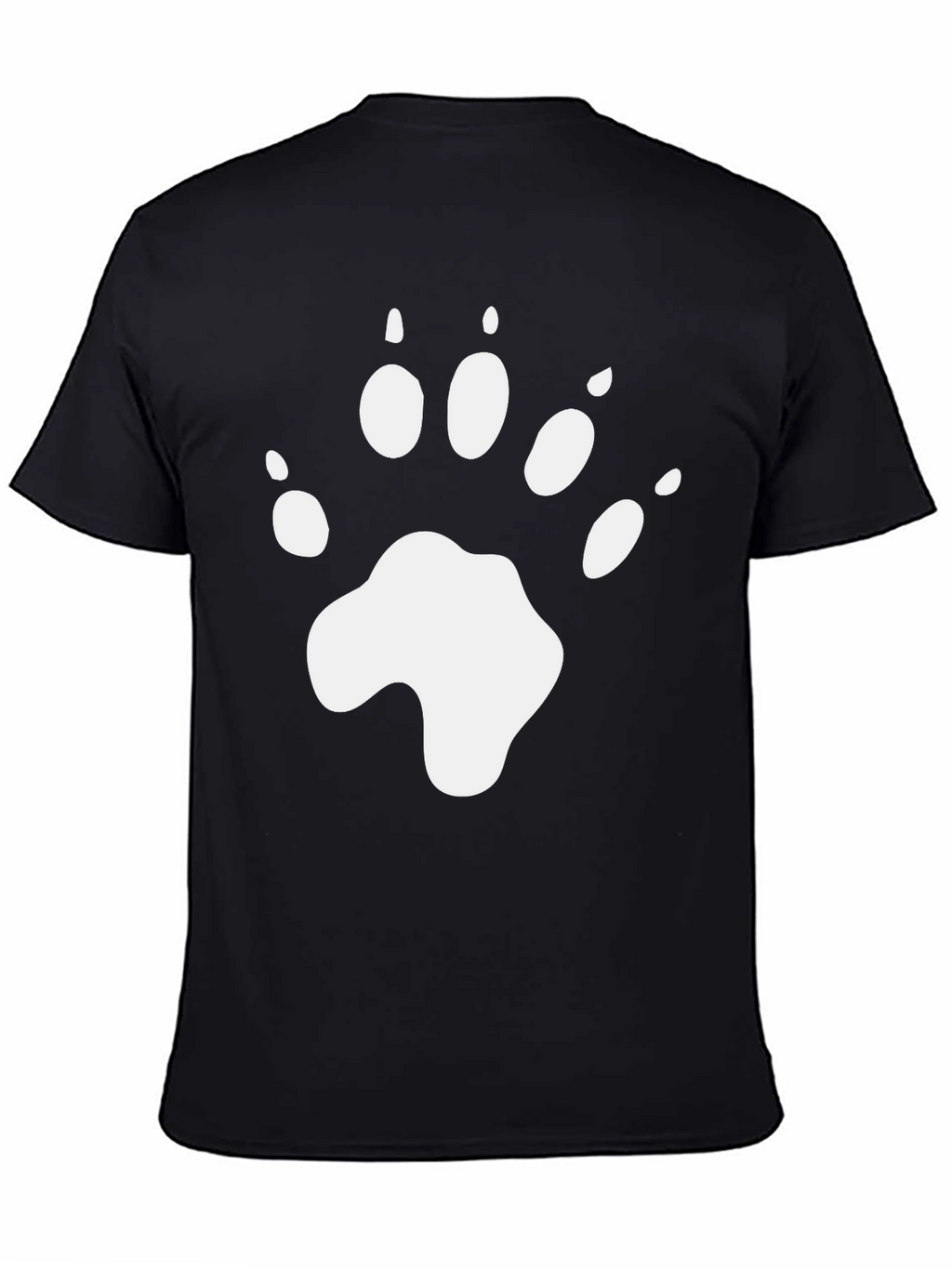 Bear Paw Print Graphic T-Shirt - Black