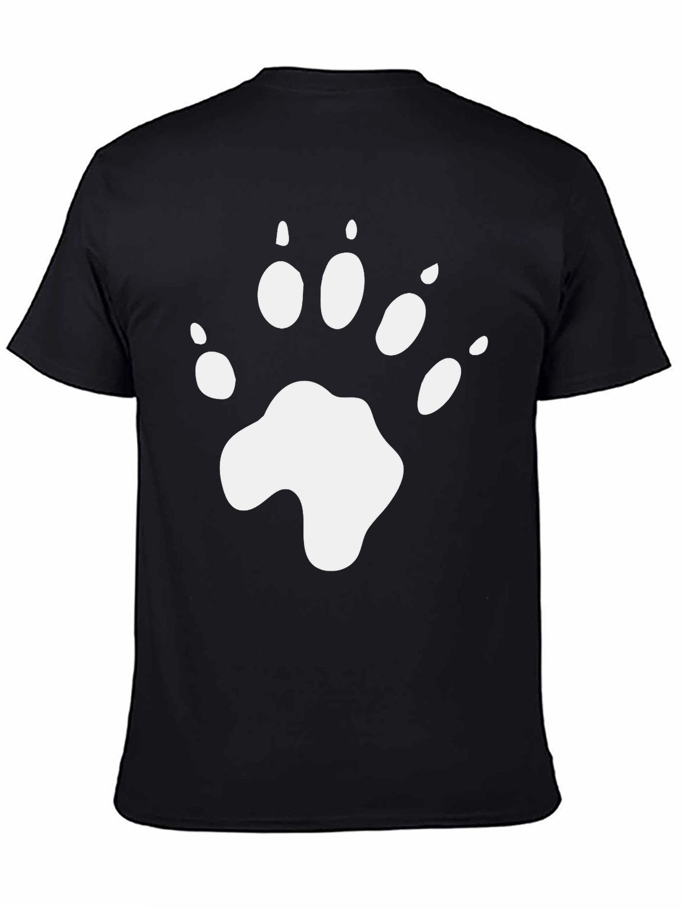 Bear Paw Print Graphic T-Shirt - Black
