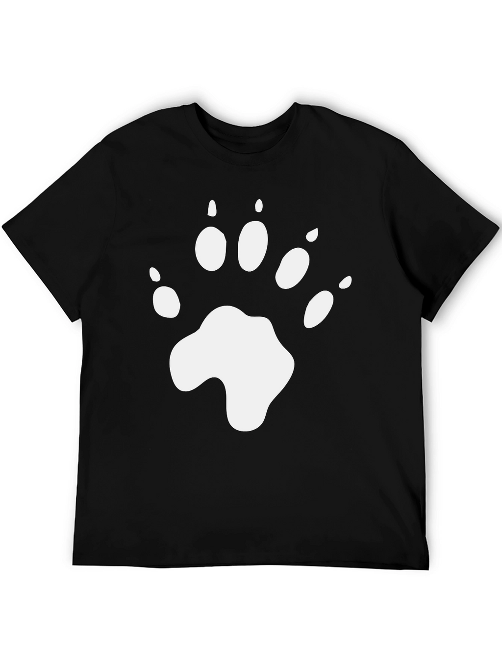 Bear Paw Print Graphic T-Shirt - Black