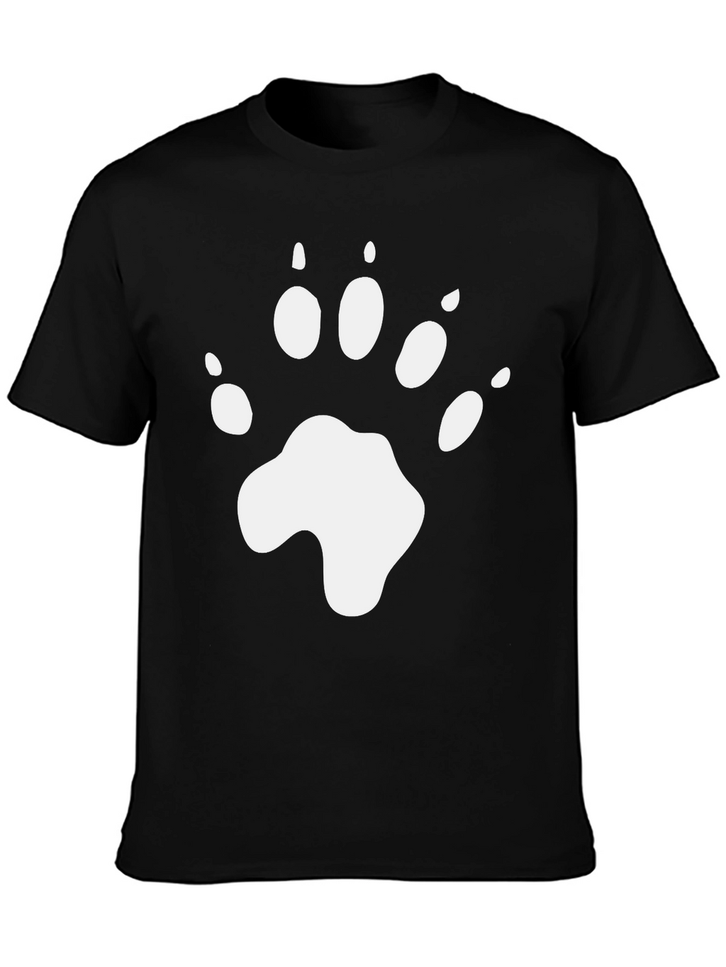 Bear Paw Print Graphic T-Shirt - Black