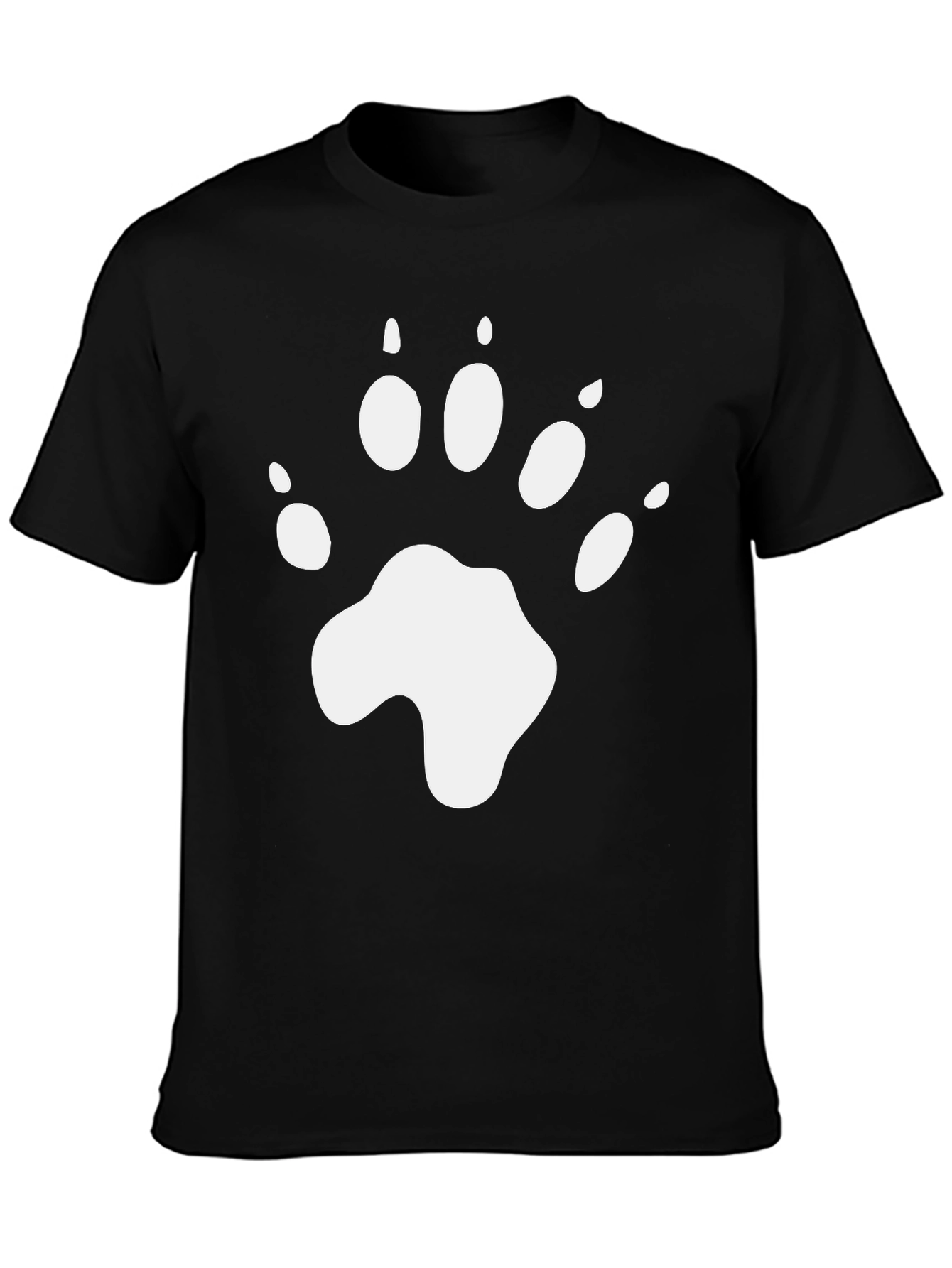 Bear Paw Print Graphic T-Shirt - Black