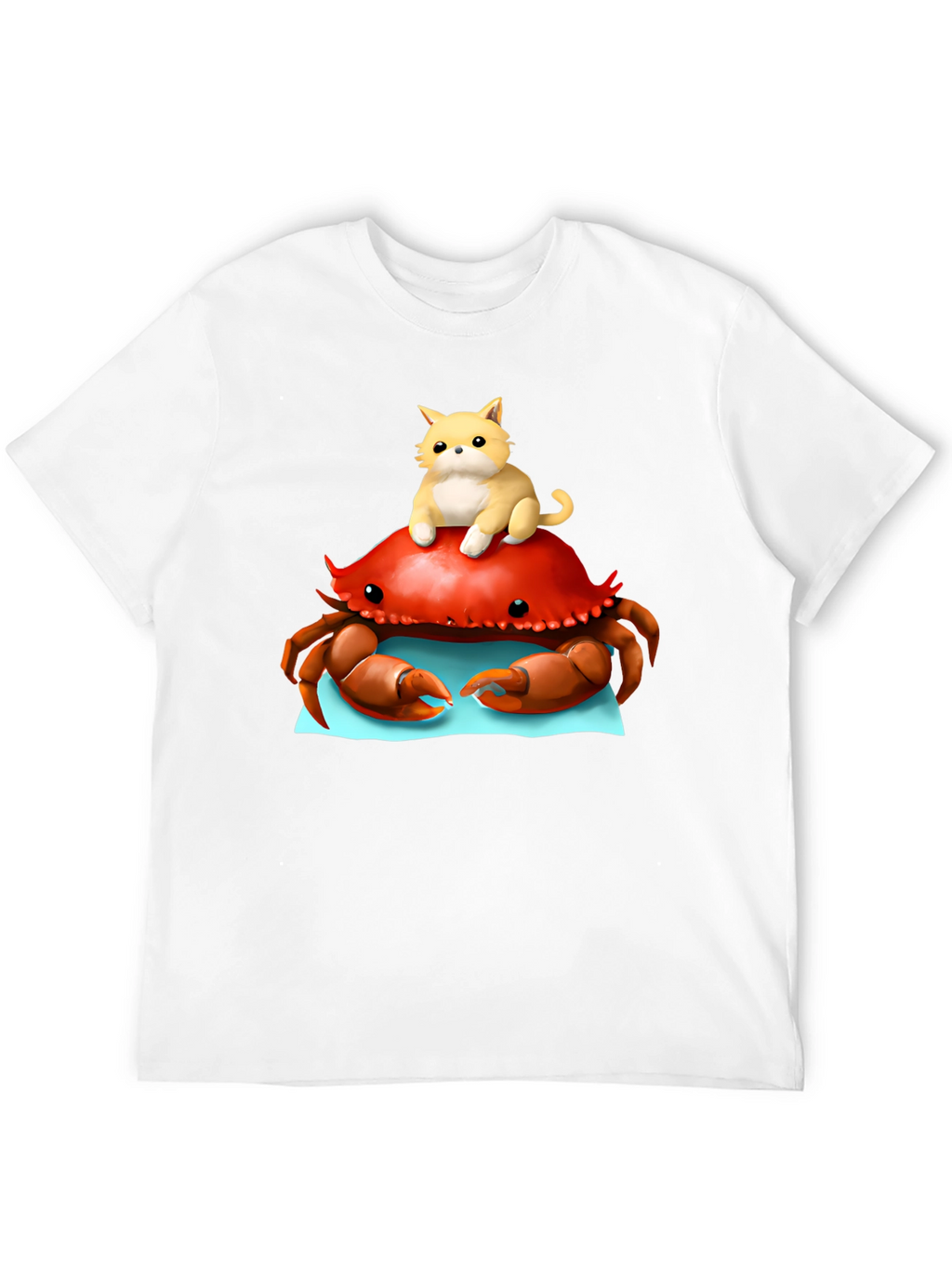 Crab & Cat Graphic Tee - Unique Black T-Shirt
