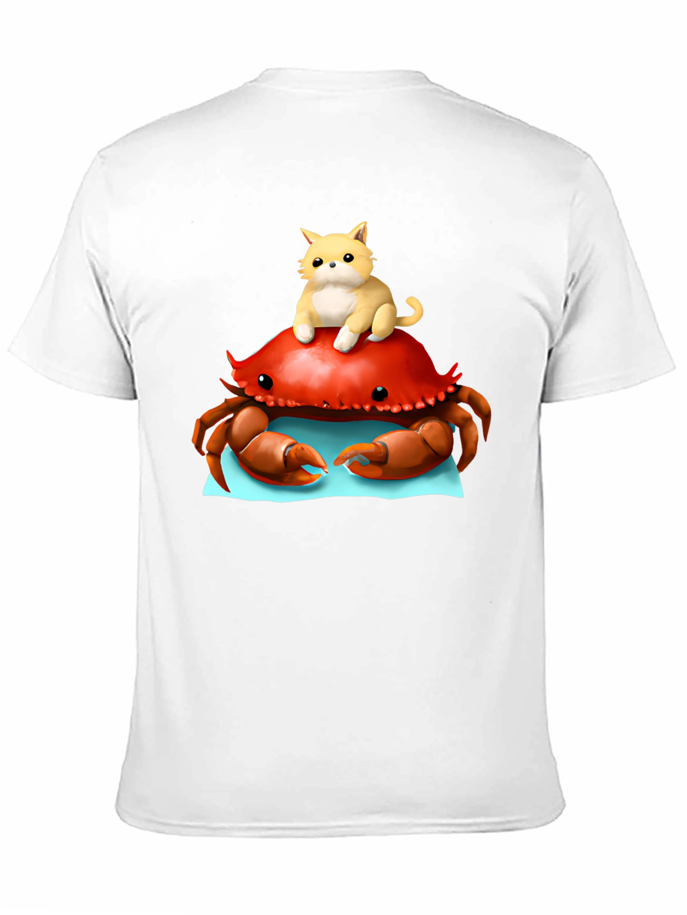 Crab & Cat Graphic Tee - Unique Black T-Shirt