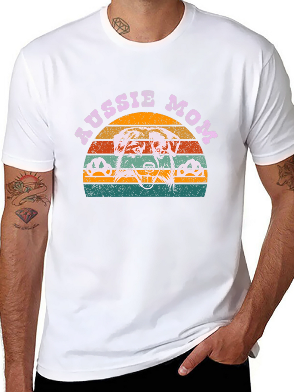 Aussie Mom Graphic Tee - Dog Lover Shirt