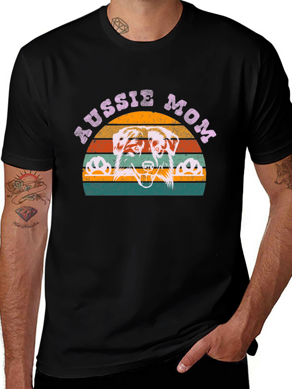Aussie Mom Graphic Tee - Dog Lover Shirt